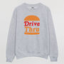 Drive Thru Womens Slogan Sweatshirt With Burger Graphic, thumbnail 3 of 3