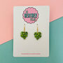 Monstera Leaf Glitter Earrings *More Colours Available*, thumbnail 2 of 4