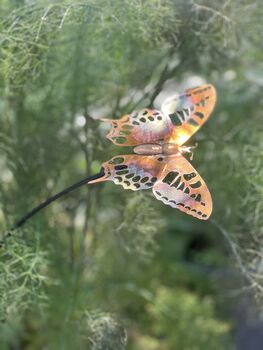 Large Copper Butterfly Garden Stake – Pure Copper Butterfly On Black Iron Pole – Outdoor Garden Art, 6 of 6