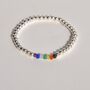 Chakra Crystal Sterling Silver Dainty Bracelet, thumbnail 2 of 3