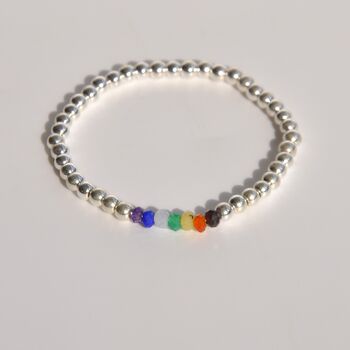 Chakra Crystal Sterling Silver Dainty Bracelet, 2 of 3
