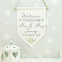 Personalised Welcome To The Wedding Hanging Flag Sign, thumbnail 2 of 5