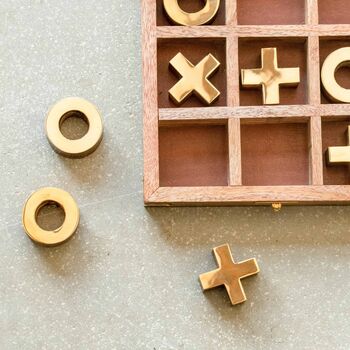 Personalised Luxury Wooden Tic Tac Toe Game, 4 of 9