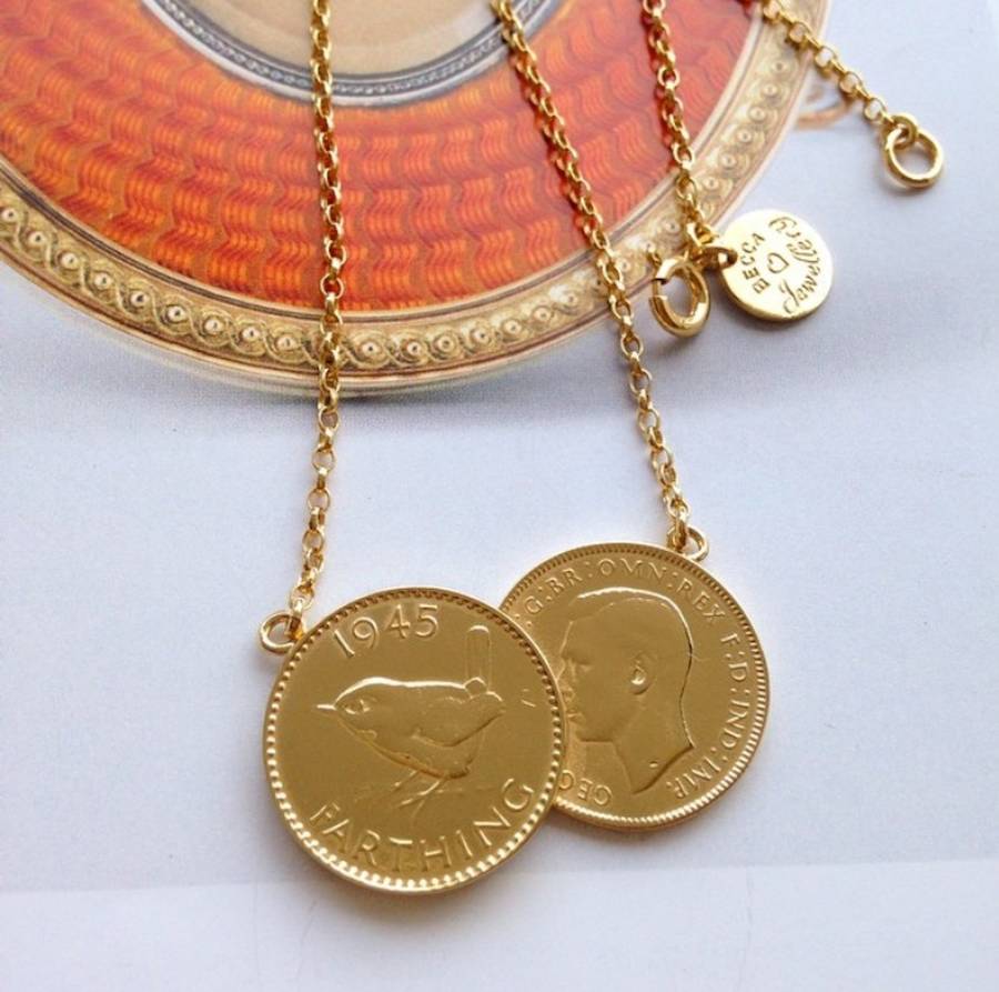 Double Farthing Coin Neckalce, 1 of 3