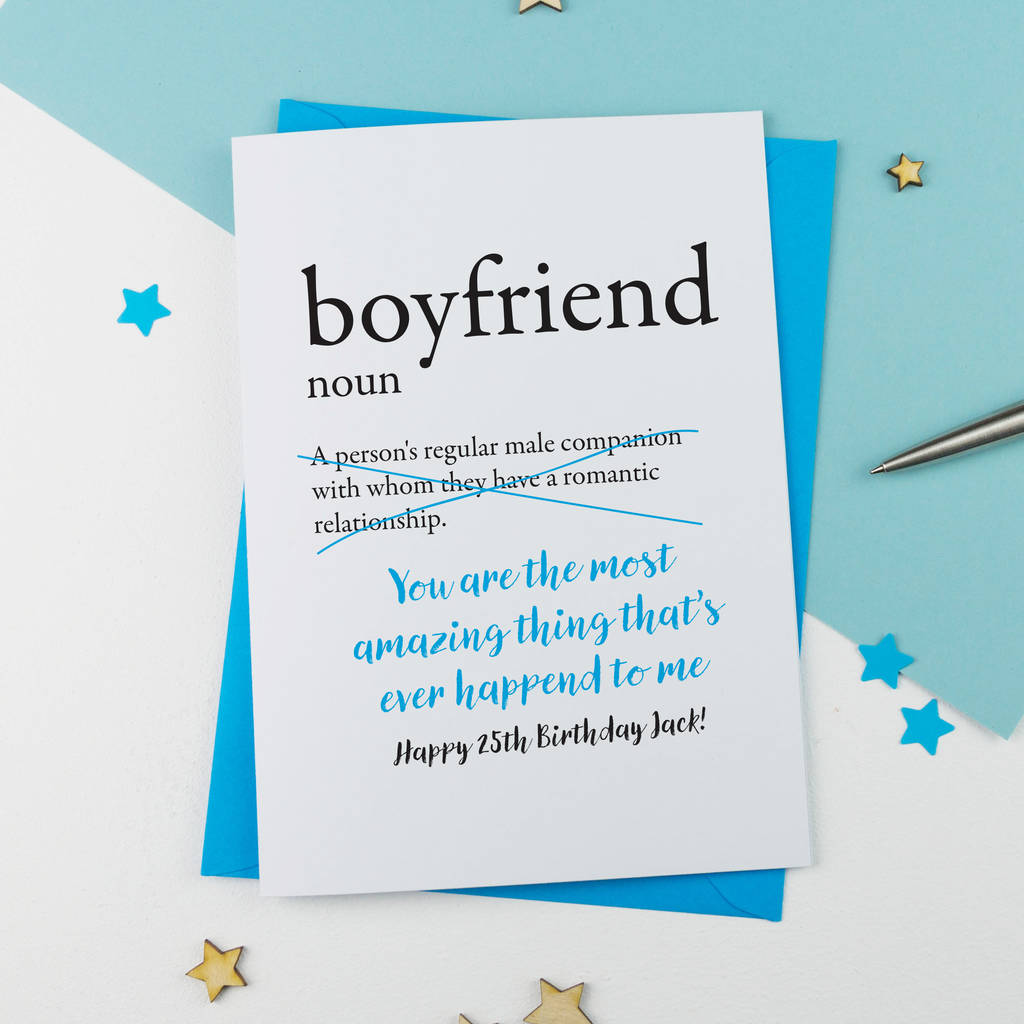 Boyfriend Definition Personalised Birthday Card By A Is For Alphabet 