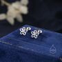 Sterling Silver Tiny Forget Me Not Flower Earrings, thumbnail 6 of 12