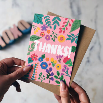 Colourful Floral Card 'Thanks', 3 of 3