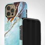 Blue Ocean Marble Tough Case For iPhone, thumbnail 1 of 4