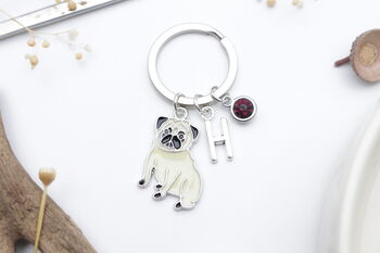 Pug Personalised Keyring Dog Owner Gift, 3 of 11