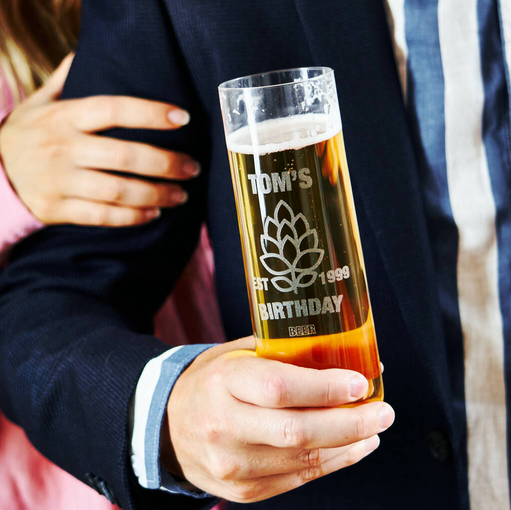 Personalised Birthday Beer Glass By Sophia Victoria Joy