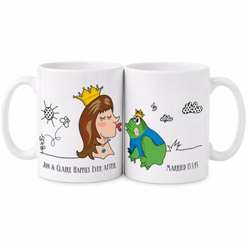 Fairytale Couple Personalised Kiss A Frog Engagement Gift Mug, 11 of 11