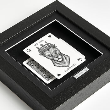 Personalised Best Mum Gift Royal Lioness Playing Card Frame, 2 of 9