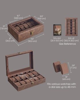 12 Slots Watch Display Storage Box Case, 2 of 7