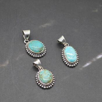 Turquoise Pendant: Sterling Silver, December Birthstone, 6 of 7