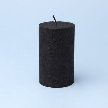 G Decor Adeline Onyx Black Textured Retro Pillar Candle, 3 of 6