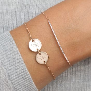 Personalised Initial Double Disc Bracelet, 2 of 10