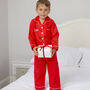 Girl's And Boy's Personalised Red Cotton Classic Christmas Pyjamas, thumbnail 5 of 7