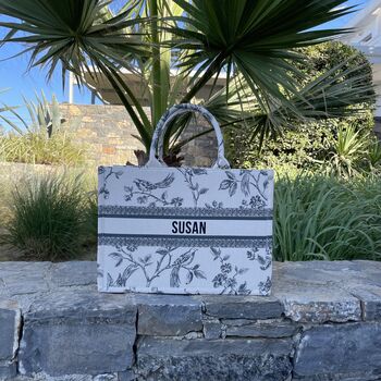 Personalised Alison Square Shoulder Tote Beach Bag, 8 of 9