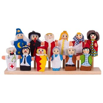 Personalised Wooden Finger Puppet Theatre And Puppets, 11 of 12