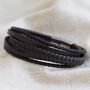 Men's Personalised Layered Vegan Leather Bracelet, thumbnail 5 of 10