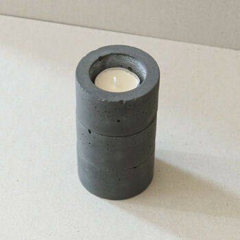 Concrete Cylinder Tea Light Candle Or Air Plant Holder, 4 of 12