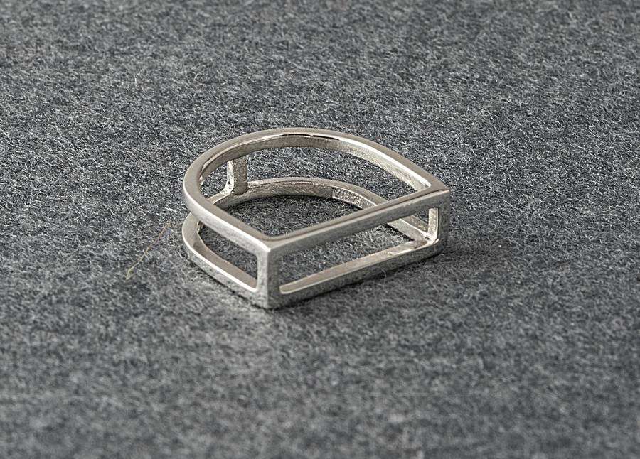 horseshoe geometric silver ring by hania | notonthehighstreet.com