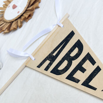 Personalised Wooden Name Pennant Flag, 3 of 5