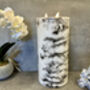 30cm Xl Marbled Grey LED Pillar Candle – Real Wax, thumbnail 2 of 12