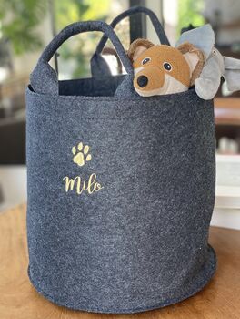 Personalised Dog Kit, Trug Storage Basket, 3 of 4