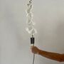 Artificial White Glitter Fabric Orchid Stem, thumbnail 1 of 8