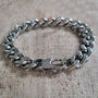 Men's Stainless Steel Sliced Curb Bracelet, thumbnail 4 of 6