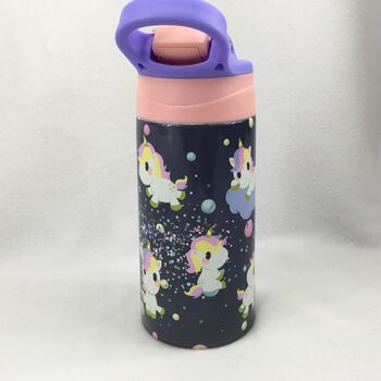 Unicorn Personalised Kids Water Bottle Flip Top, 4 of 7