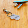 Hand Stamped Personalised Necklace Keyring You Are Loved Travel Gift, thumbnail 6 of 12