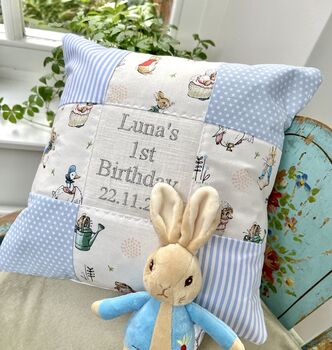 Peter Rabbit© 1st Birthday Cushion, 2 of 9