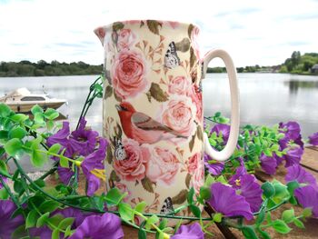 Large China Jug In Rose Birds Design, 9 of 9