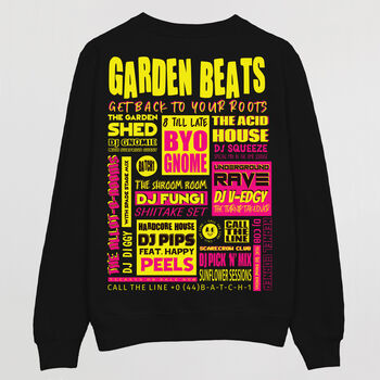 Garden Beats Women's Festival Poster Sweatshirt, 2 of 3