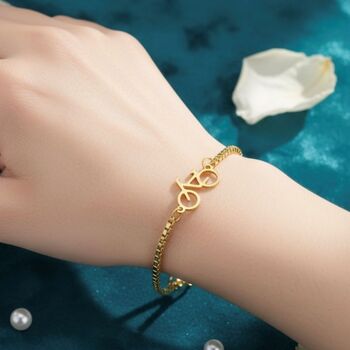 Personalised Cyclists Bracelet In Gold Or Silver, 7 of 12