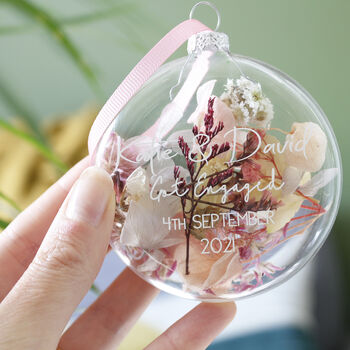Engagement Floral Glass Bauble Hanging Decoration, 3 of 6