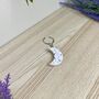 White Terrazzo Moon Keyring Keychain, thumbnail 2 of 3