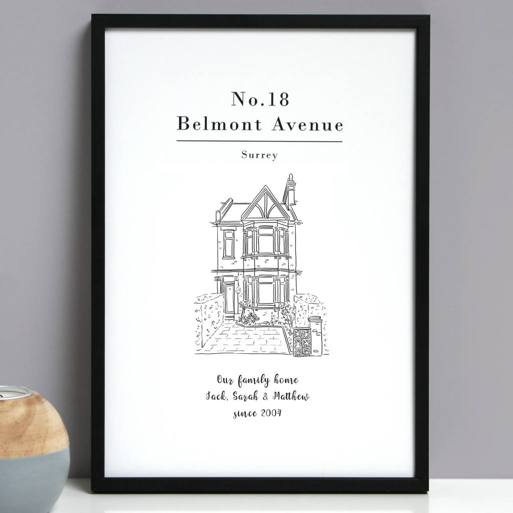 Personalised House Portrait Line Drawing Print, 1 of 9