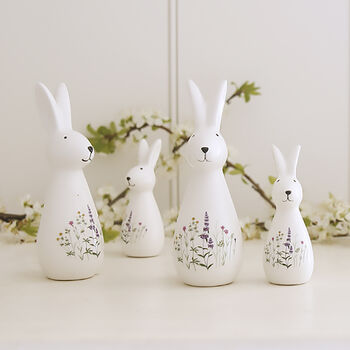 Meadow Flower Ceramic Rabbit Decoration, 2 of 2