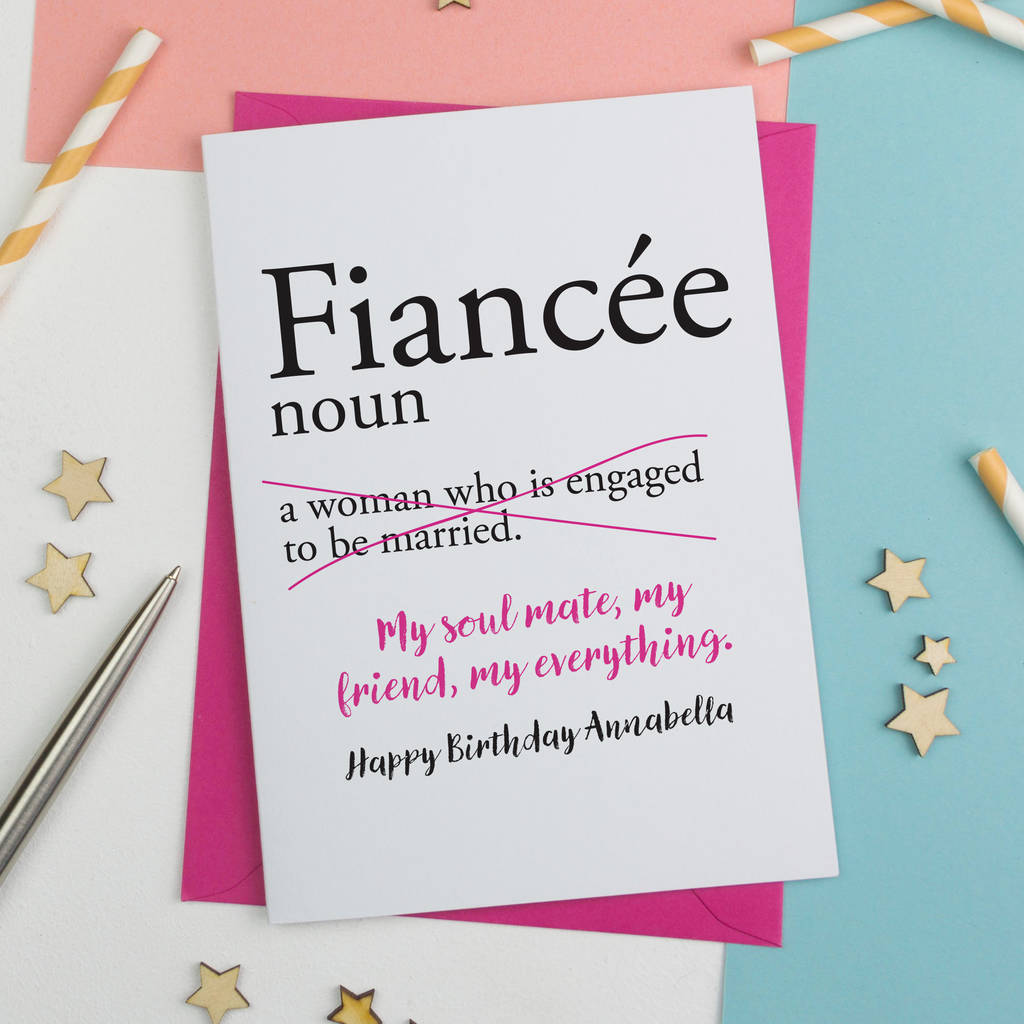 Fianc e Personalised Birthday Card By A Is For Alphabet 