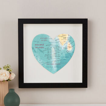 Personalised Location Maldives Map Heart Print, 4 of 5
