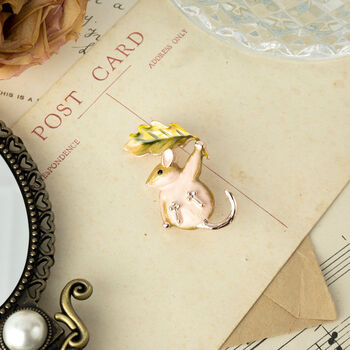 Fable Enamel Dormouse Brooch, 2 of 5