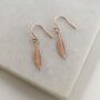 Mini Rose Gold Feather Earrings, When Feathers Appear, thumbnail 2 of 4