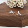 Extra Tiny Mismatched Dragon Stud Earrings In Sterling Silver, thumbnail 5 of 12