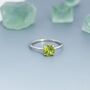 Genuine 1 Ct Peridot Ring In Sterling Silver, thumbnail 4 of 11