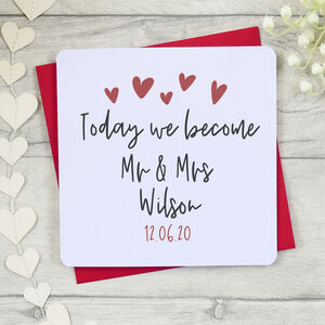 Today We Become Mr And Mrs Love Heart Card By Parsy Card Co ...