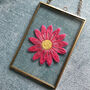 Flower Power Pink Daisy Embroidery Framed Artwork, thumbnail 3 of 6
