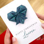 Ralph Lauren Style Origami Heart Christmas Card, thumbnail 1 of 5